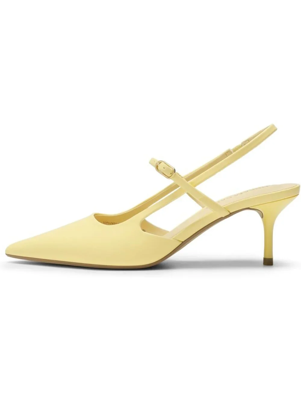 DREAM PAIRS Women's Yellow Kitten Slingback Pointed Closed Toe Heels Shoes